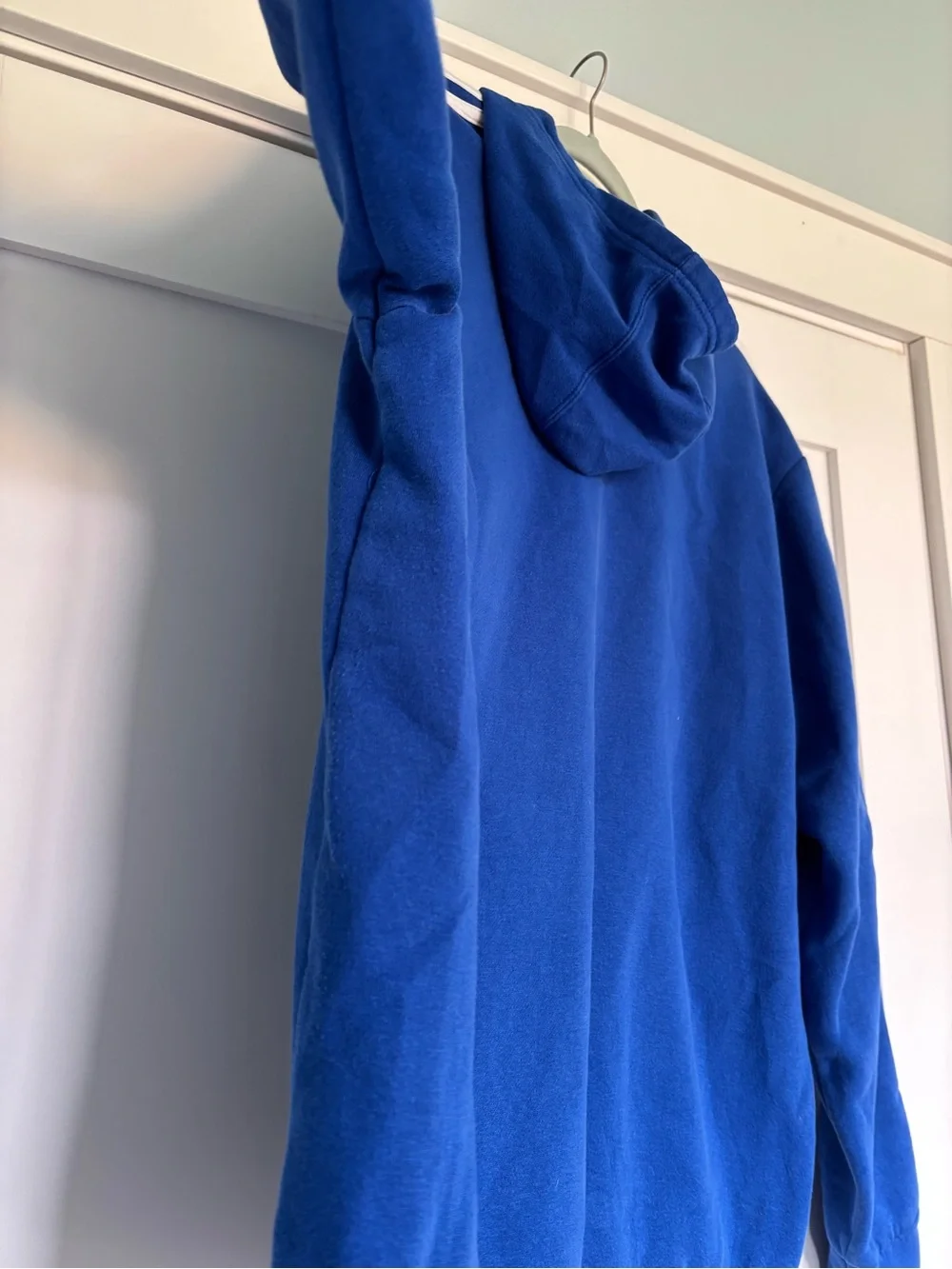 adidas Blue Pullover Hoodie with White Stripes